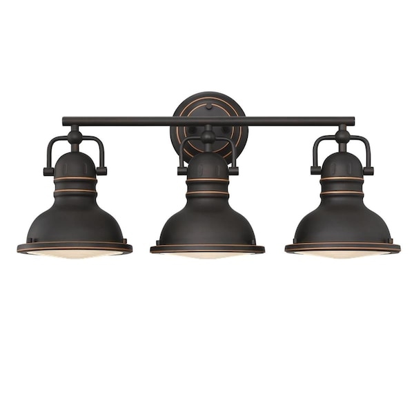 Westinghouse Fixture Wall 60W 3-Light Boswell ORB High-Lights Frosted Prismatic Lens 6116200 - main
